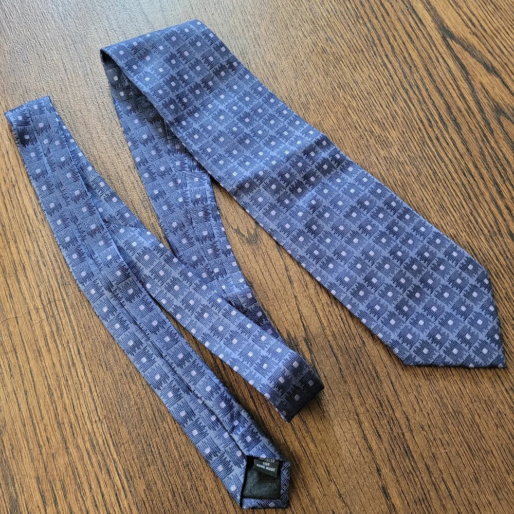 Kenneth Cole Blue Woven Handmade 100% Silk Tie NEW with Tag